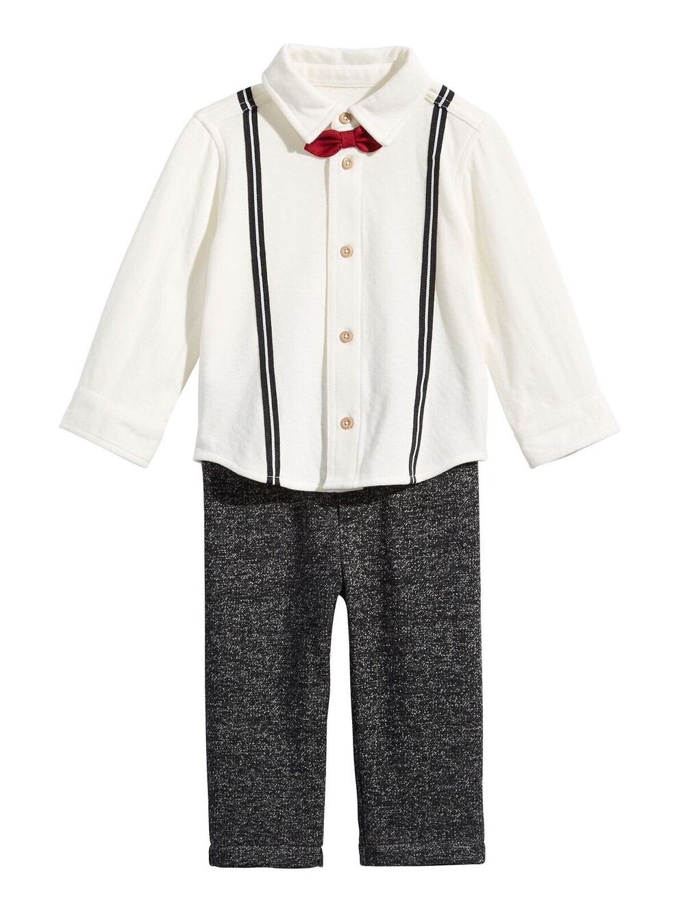 First Impressions Infant Suspender & Bowtie Shirt, Pants 2 Piece Set 3-6 Months